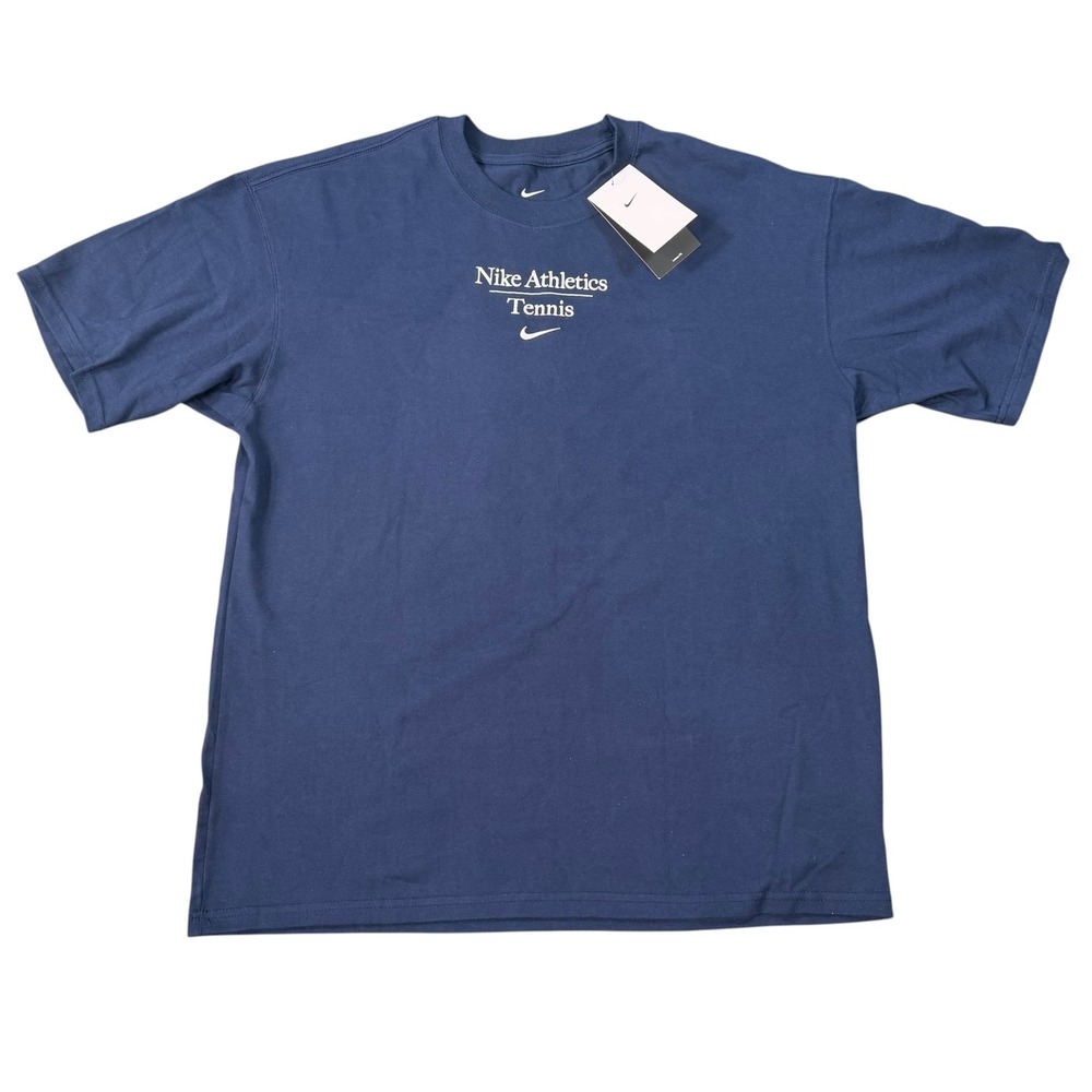 Nike Mens Max 90 Short Sleeve Tee Navy Athletics Tennis Graphic T-Shirt Size M
